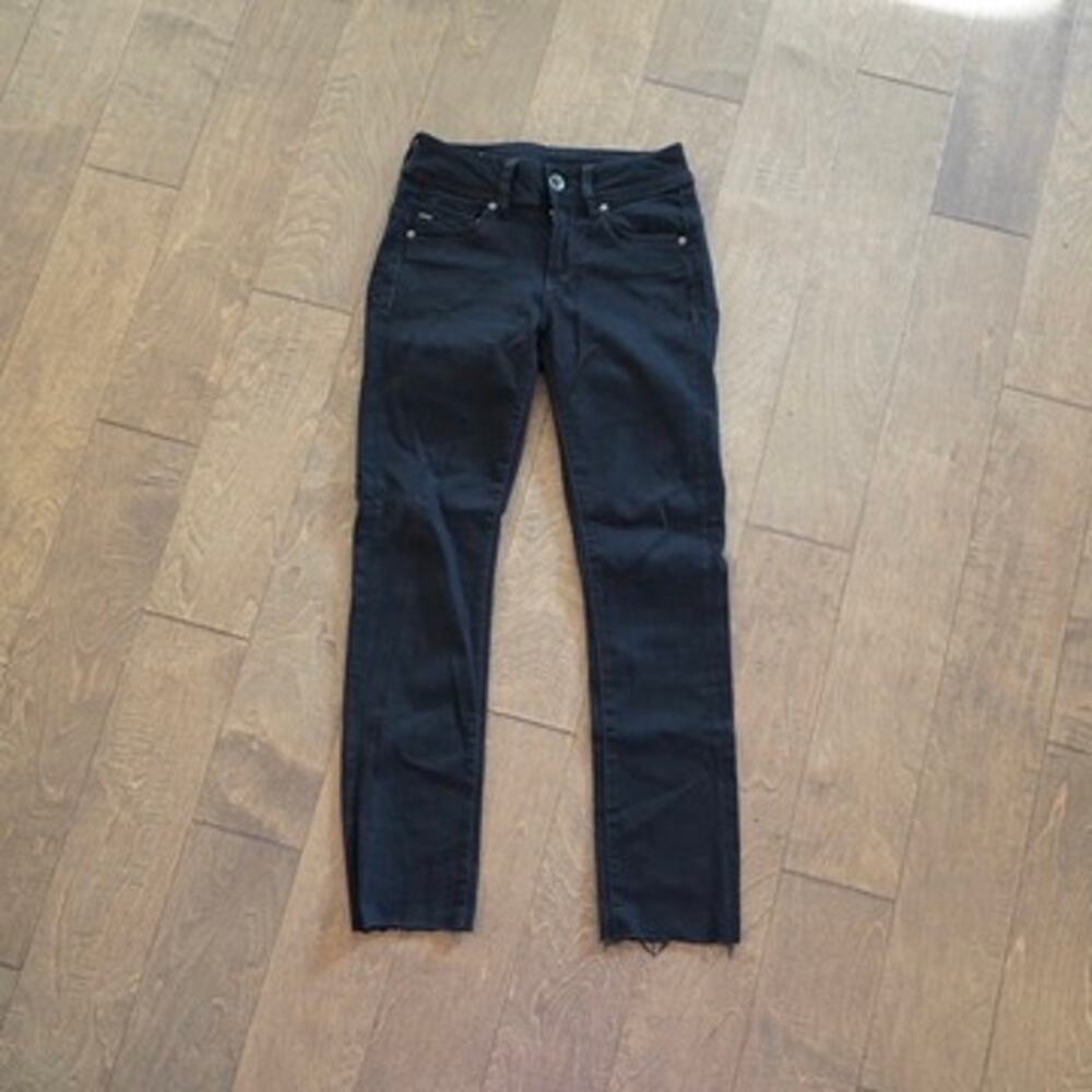 G Star Midge Saddle Mid Straight Leg Jeans Black Womens Size 26x32